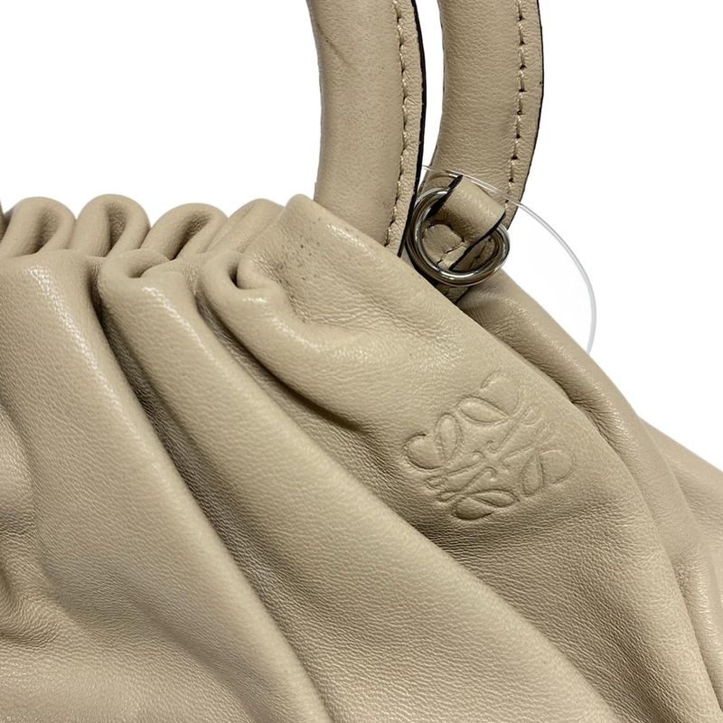 Loewe Handbag Bounce Bag Beige Leather