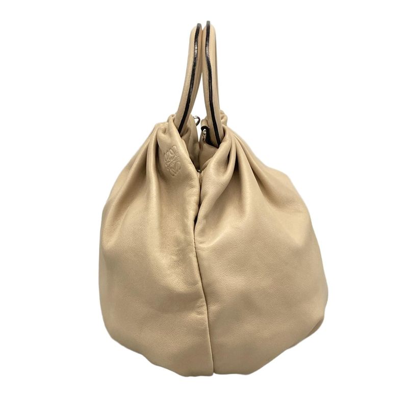 Loewe Handbag Bounce Bag Beige Leather