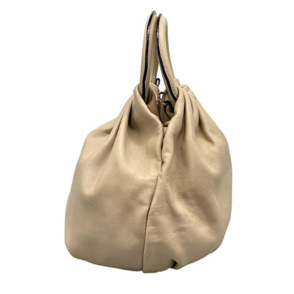 Loewe Handbag Bounce Bag Beige Leather