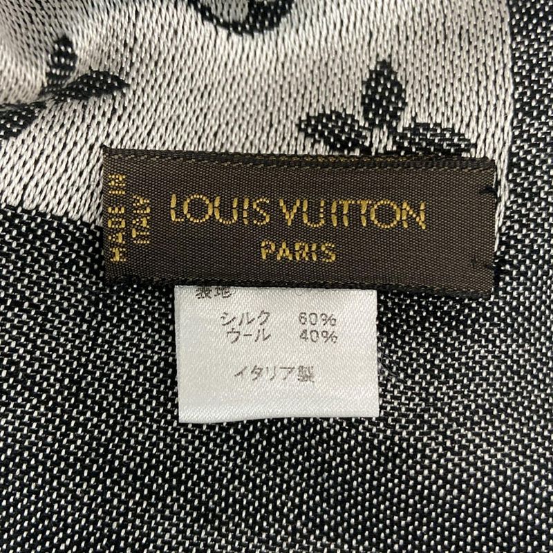 Louis Vuitton Shawl Monogram Denim M71378 Noir Black Wool and Silk