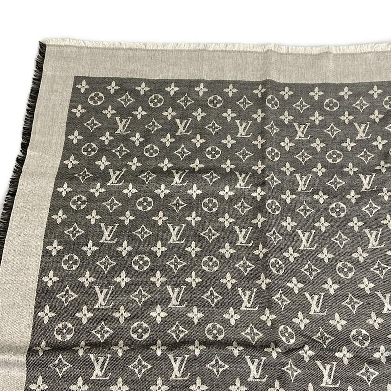 Louis Vuitton Shawl Monogram Denim M71378 Noir Black Wool and Silk