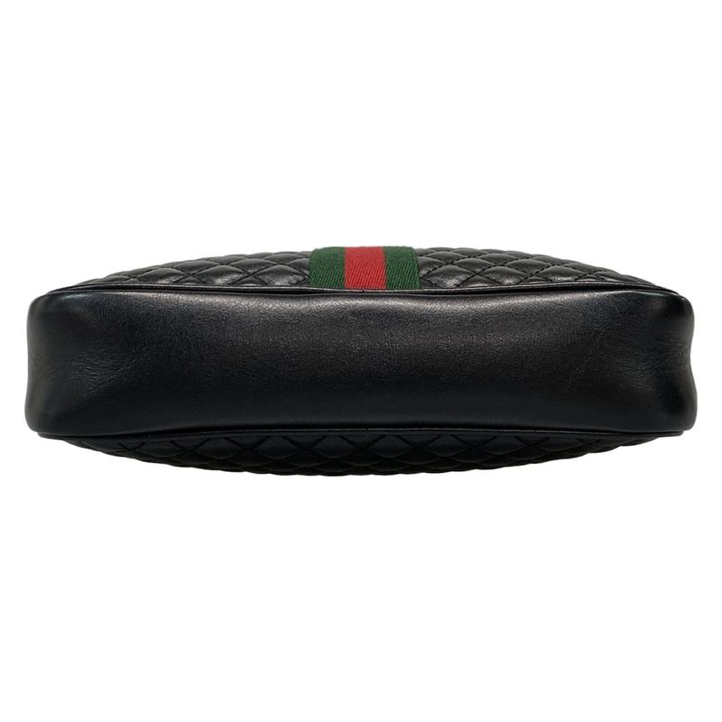 Gucci Shoulder Bag GG Marmont Sherry (Web) 541051 Black X Green X Red Quilted