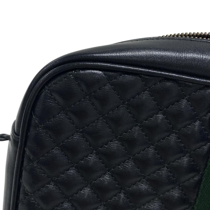 Gucci Shoulder Bag GG Marmont Sherry (Web) 541051 Black X Green X Red Quilted