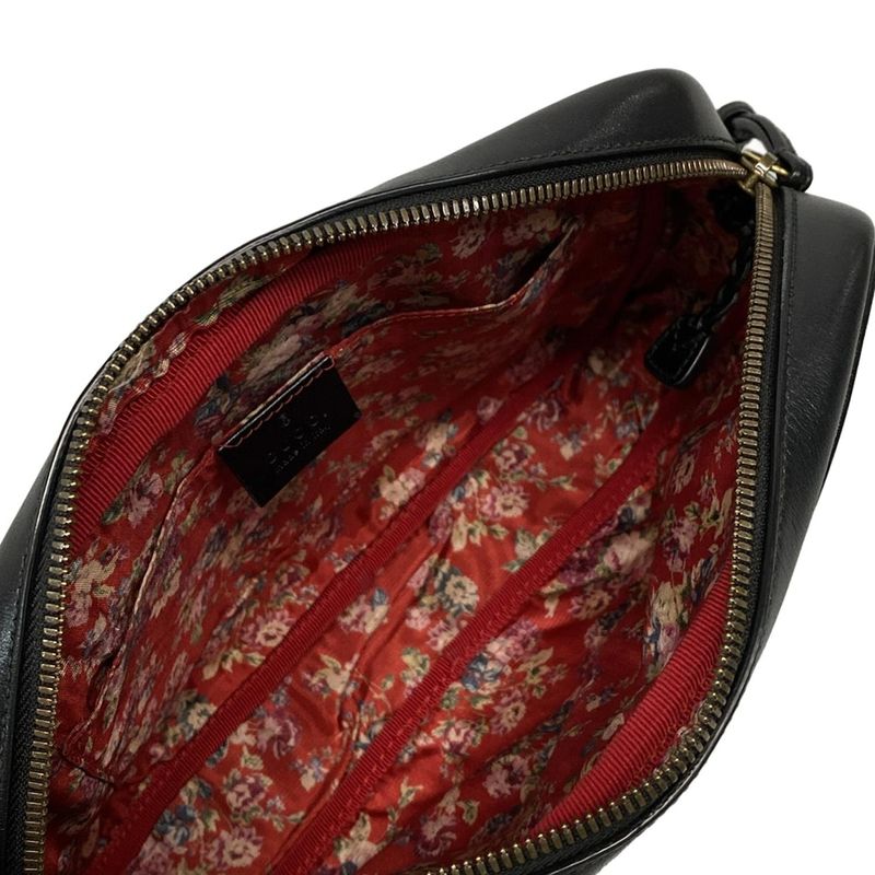 Gucci Shoulder Bag GG Marmont Sherry (Web) 541051 Black X Green X Red Quilted