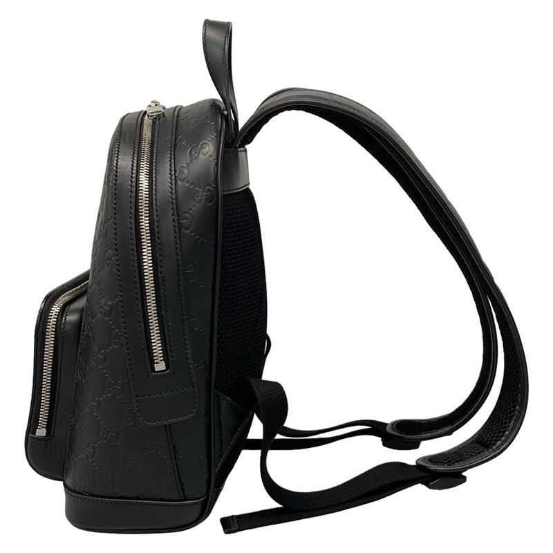 Gucci Backpack Gucci Guccissima Line 450967 Black Leather