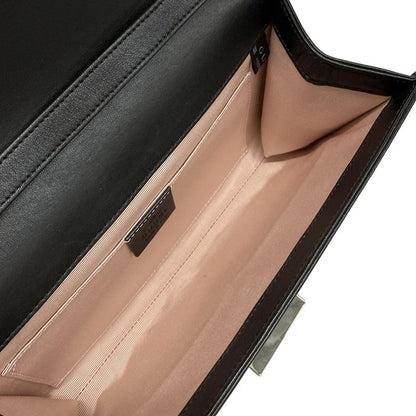 Gucci Shoulder Bag Interlocking G 628521 Black Detachable Strap 2way Leather