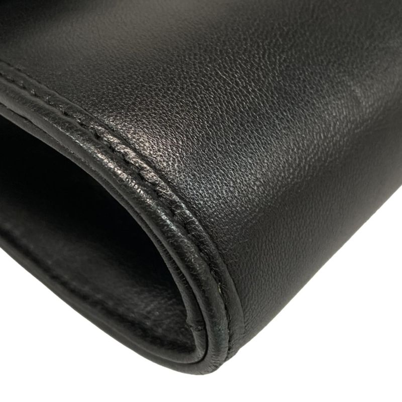 Gucci Shoulder Bag Interlocking G 628521 Black Detachable Strap 2way Leather