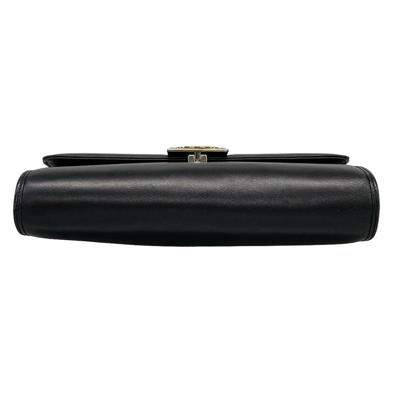 Gucci Shoulder Bag Interlocking G 628521 Black Detachable Strap 2way Leather