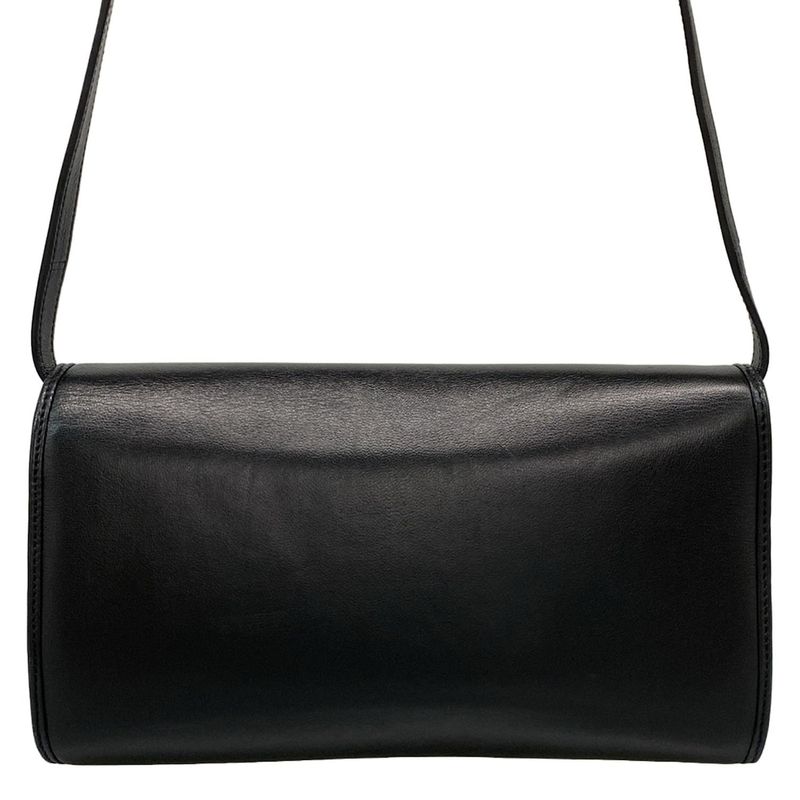 Gucci Shoulder Bag Interlocking G 628521 Black Detachable Strap 2way Leather