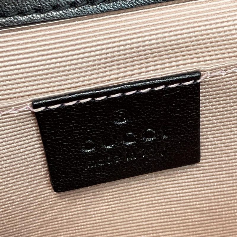Gucci Shoulder Bag Interlocking G 628521 Black Detachable Strap 2way Leather