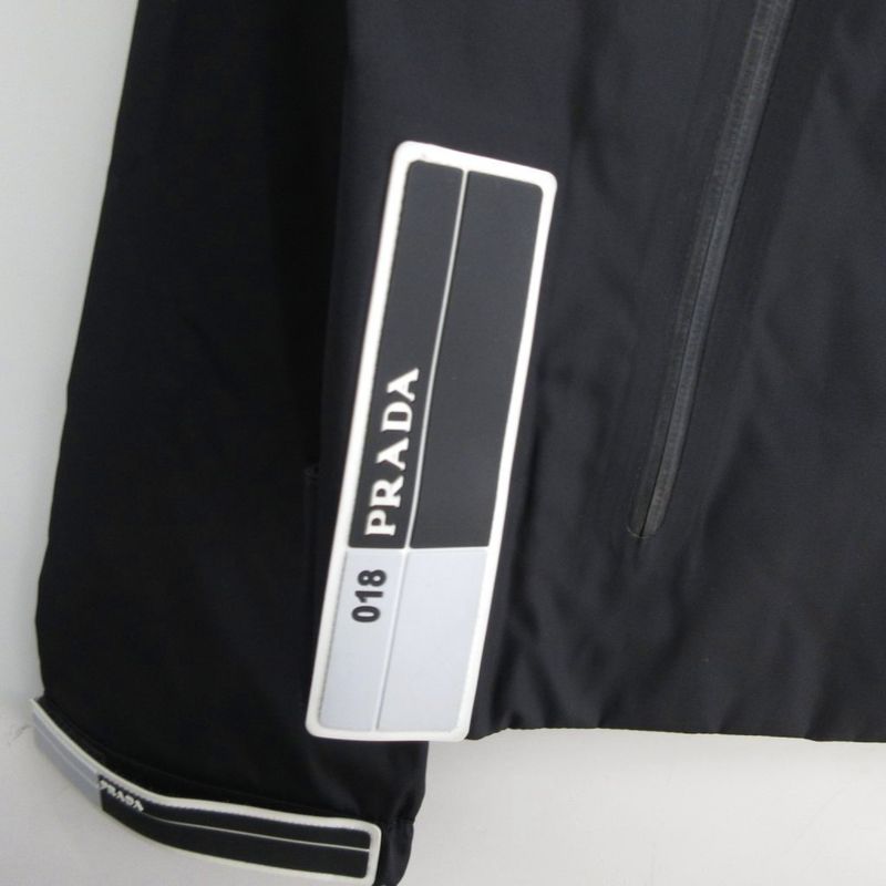 Prada 18ss Stand Collar Nylon Jacket Blouson Rubber Logo S Black - Mnk3