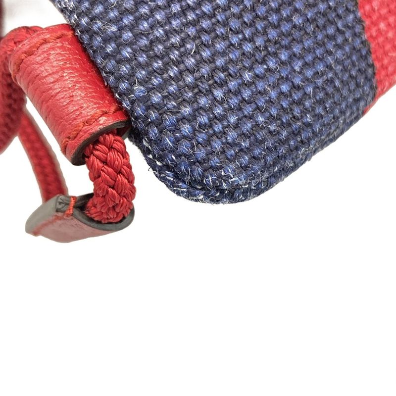 Gucci Backpack Sac Logo Sylvie Stripe Print Canvas 473872 Red X Navy X White