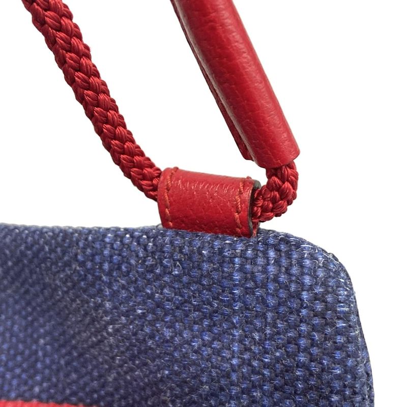 Gucci Backpack Sac Logo Sylvie Stripe Print Canvas 473872 Red X Navy X White