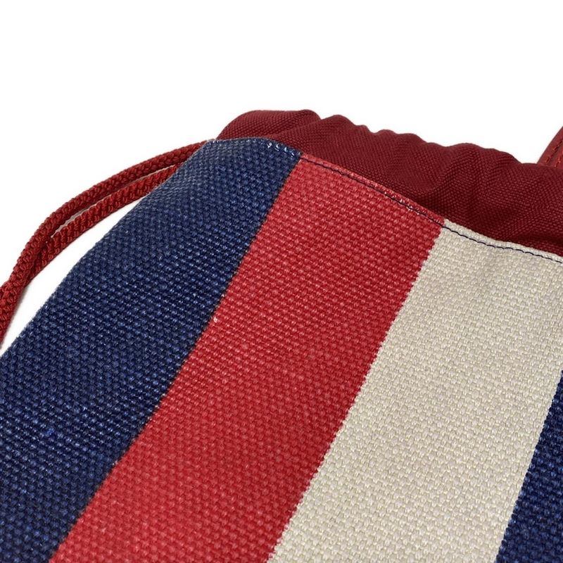 Gucci Backpack Sac Logo Sylvie Stripe Print Canvas 473872 Red X Navy X White