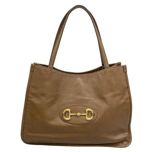 Gucci Tote Bag Horsebit 1955 623694 Dark Brown Leather