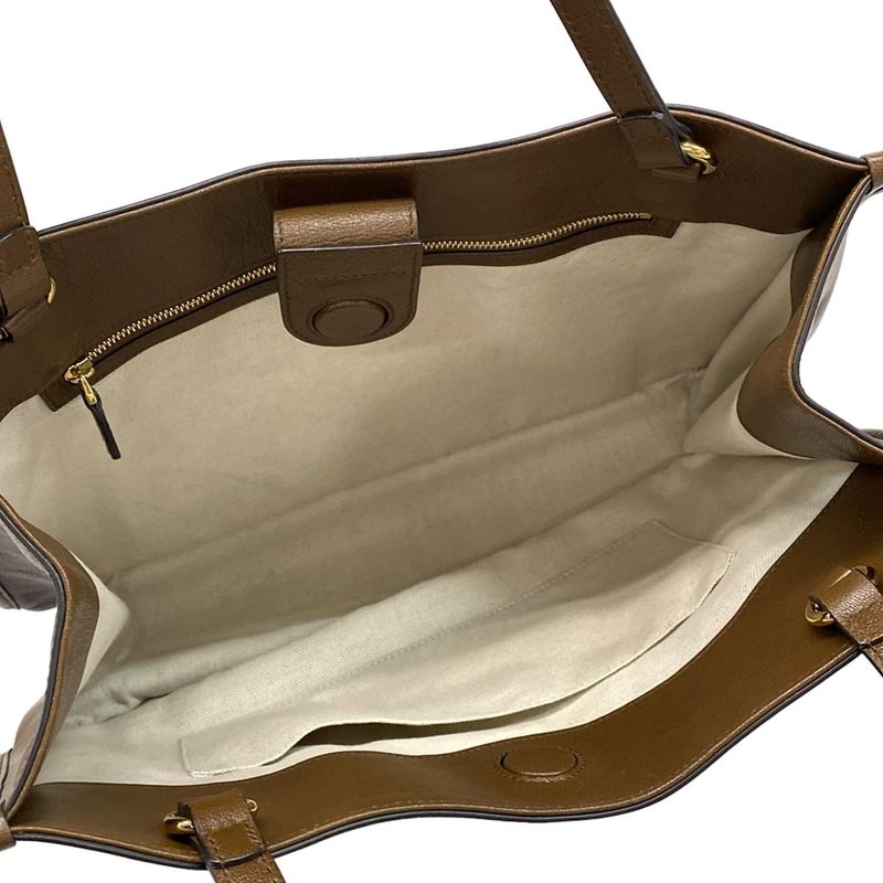 Gucci Tote Bag Horsebit 1955 623694 Dark Brown Leather