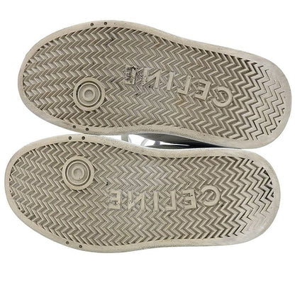 Celine Platform Sole Block Sneakers Shoes Women's White and Blue 36