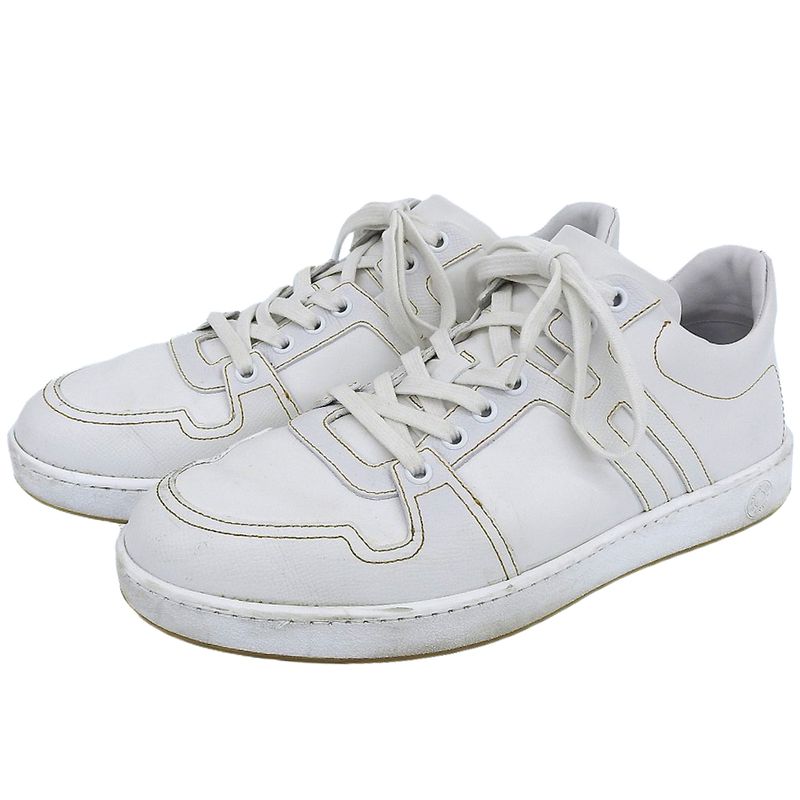 Hermes Join H Logo Leather Sneakers Shoes Men White 42.5 25ss 42.5