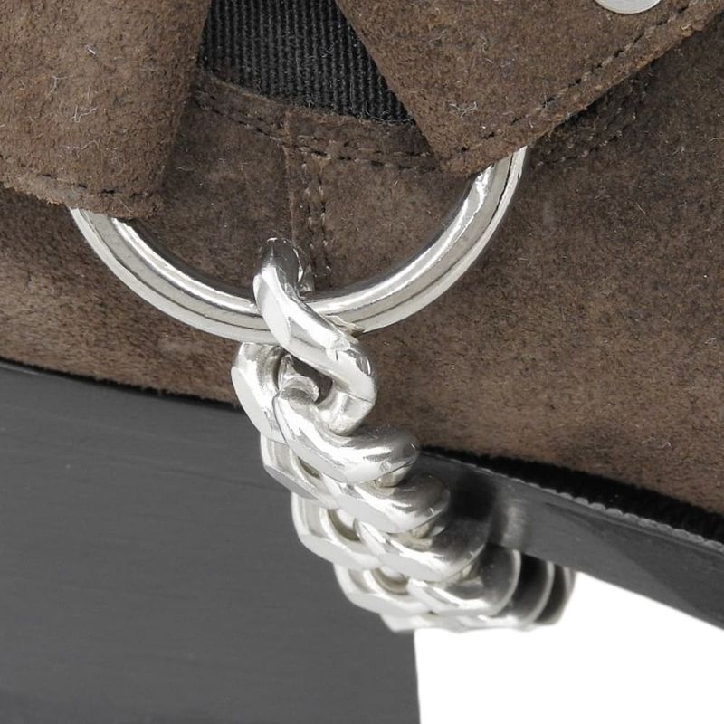 Celine Unused Suede Camargue Biker Chelsea Boots Shoes Men's Dark Brown 40