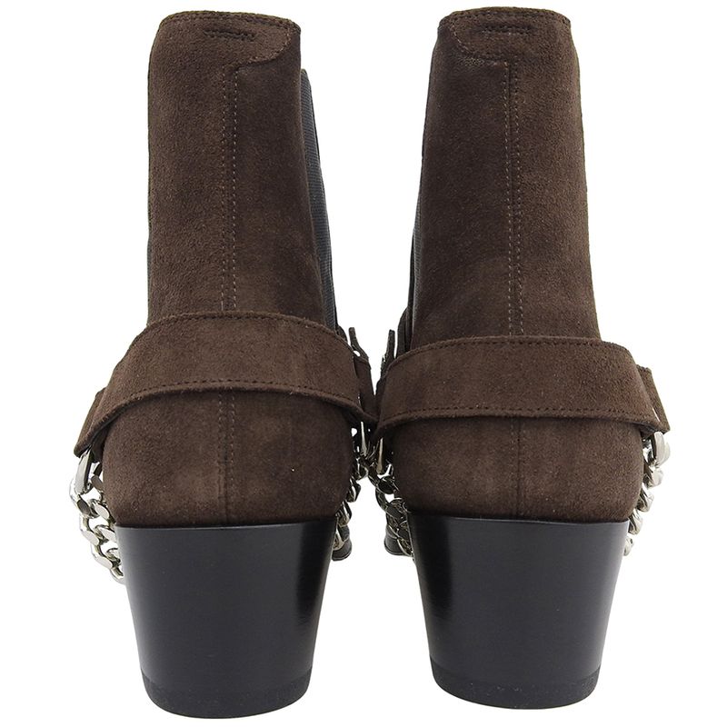 Celine Unused Suede Camargue Biker Chelsea Boots Shoes Men's Dark Brown 40