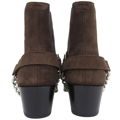 Celine Unused Suede Camargue Biker Chelsea Boots Shoes Men's Dark Brown 40