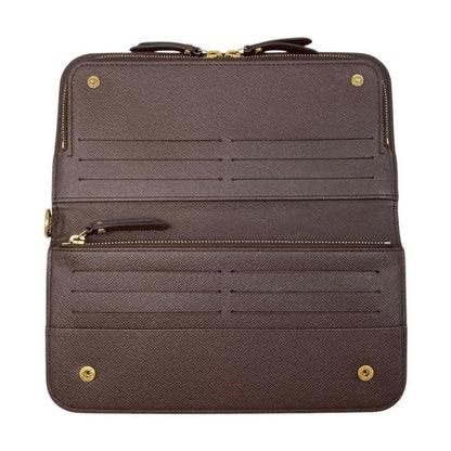 Louis Vuitton Bifold Long Wallet Portefeuille Antholite N63071 Damier Ebène