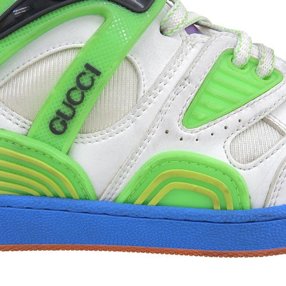 Gucci Basket High Cut Sneakers Shoes Women's White X Multicolor 23.0cm (9.06in)