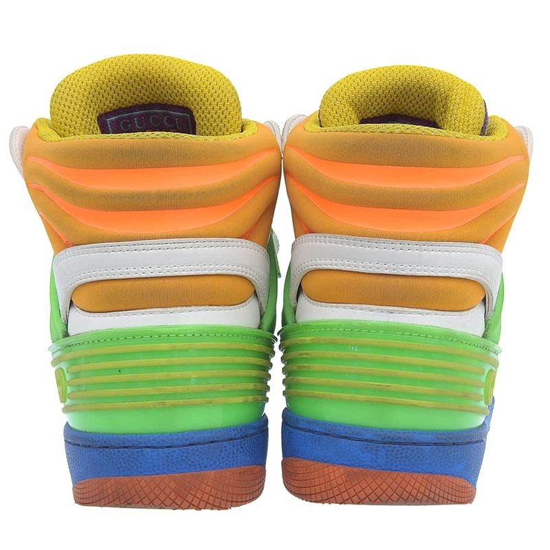 Gucci Basket High Cut Sneakers Shoes Women's White X Multicolor 23.0cm (9.06in)