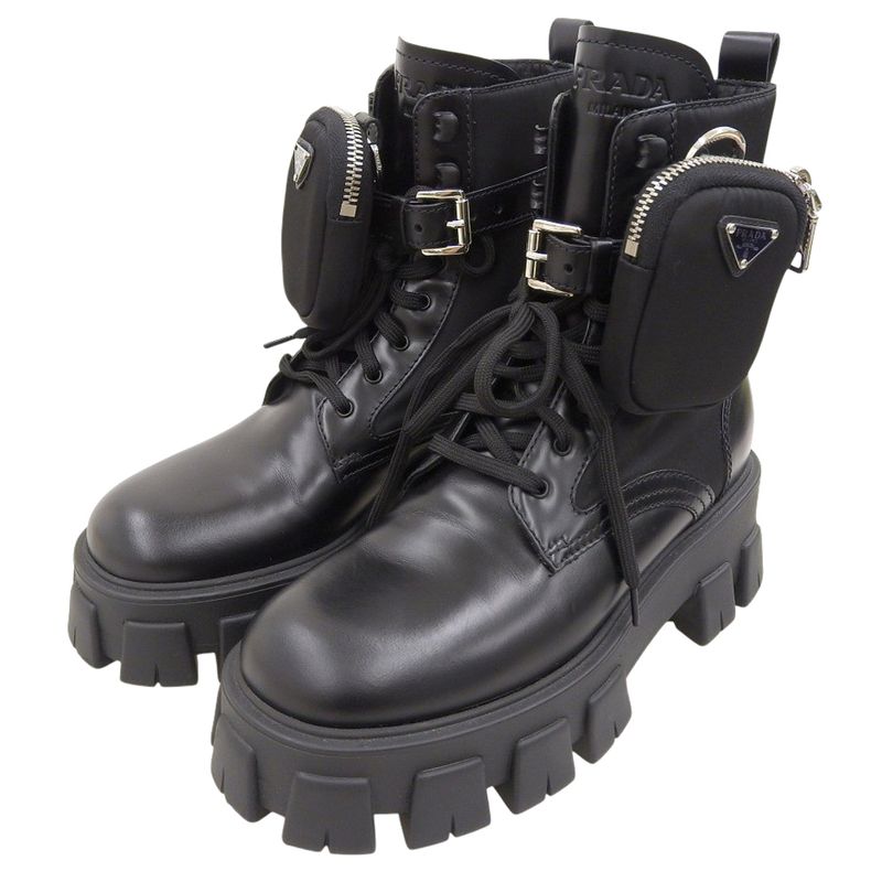 Prada Excellent Condition Leather X Nylon Monolith with Pouch Triangle Logo