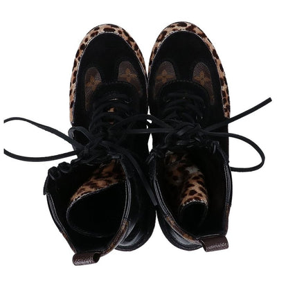 Louis Vuitton '19 Monogram and Halaco Lace-Up Boots 38