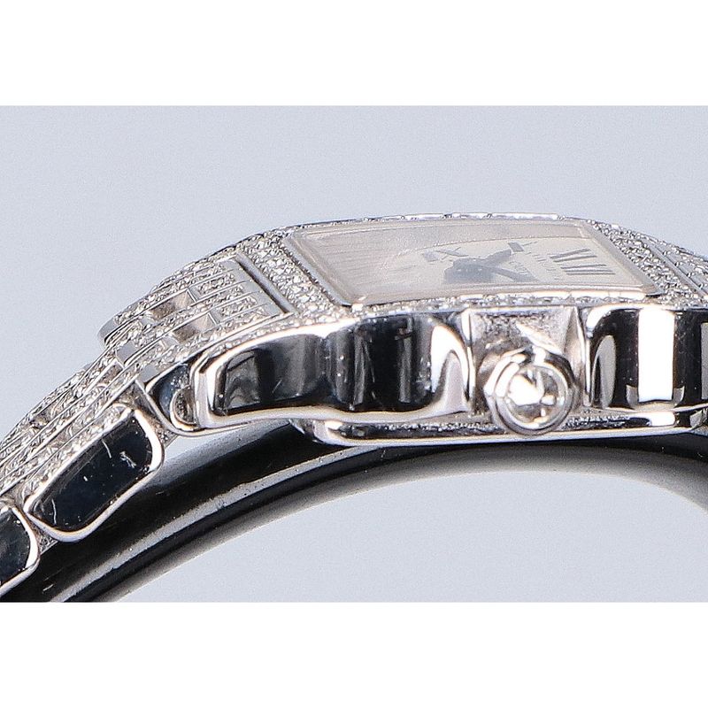 Cartier Wf9005ya 750wg Mini Santos Demoiselle Full Diamond Quartz