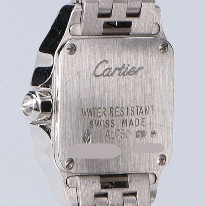 Cartier Wf9005ya 750wg Mini Santos Demoiselle Full Diamond Quartz
