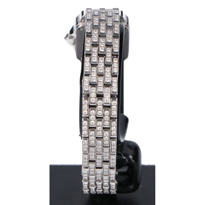 Cartier Wf9005ya 750wg Mini Santos Demoiselle Full Diamond Quartz