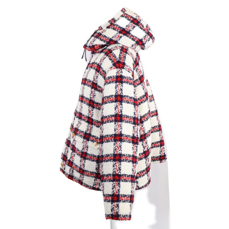 Gucci Excellent Condition Domestic Official 663281 Check Tweed Cotton Blouson 40