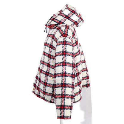 Gucci Excellent Condition Domestic Official 663281 Check Tweed Cotton Blouson 40