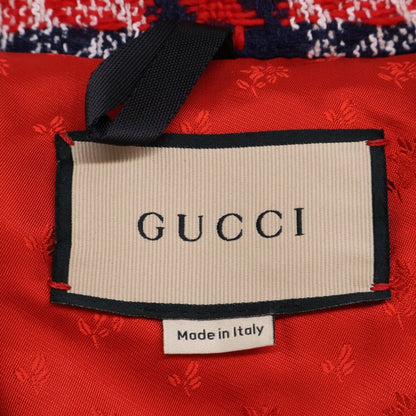 Gucci Excellent Condition Domestic Official 663281 Check Tweed Cotton Blouson 40