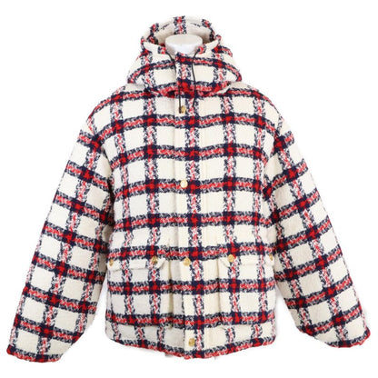 Gucci Excellent Condition Domestic Official 663281 Check Tweed Cotton Blouson 40