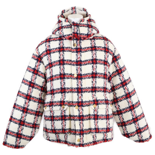 Gucci Excellent Condition Domestic Official 663281 Check Tweed Cotton Blouson 40