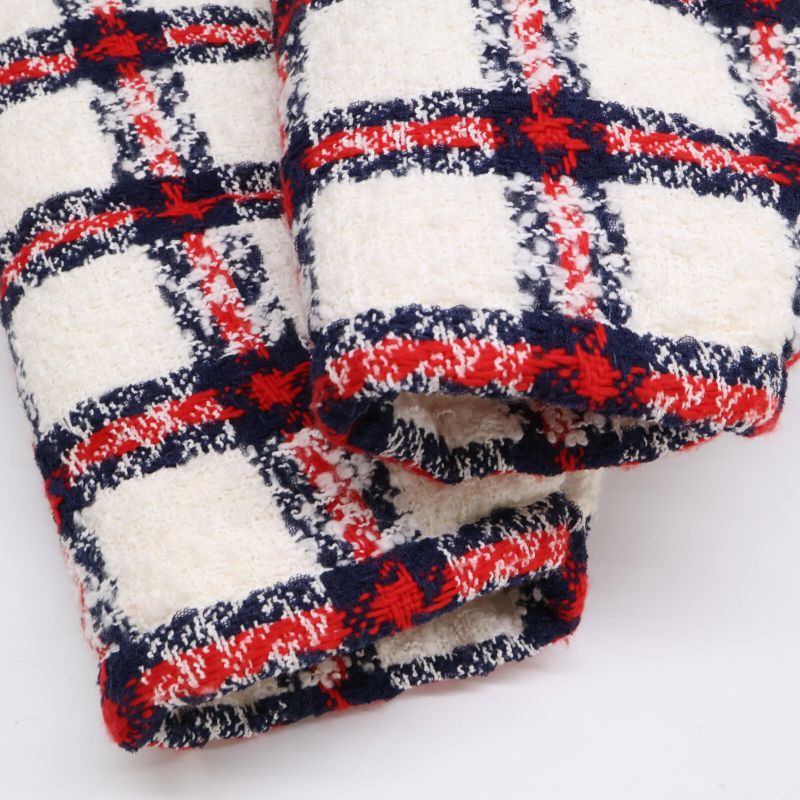 Gucci Excellent Condition Domestic Official 663281 Check Tweed Cotton Blouson 40