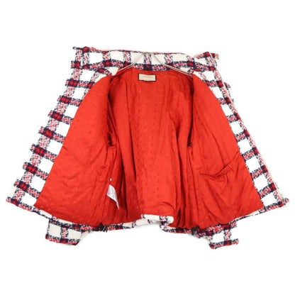 Gucci Excellent Condition Domestic Official 663281 Check Tweed Cotton Blouson 40