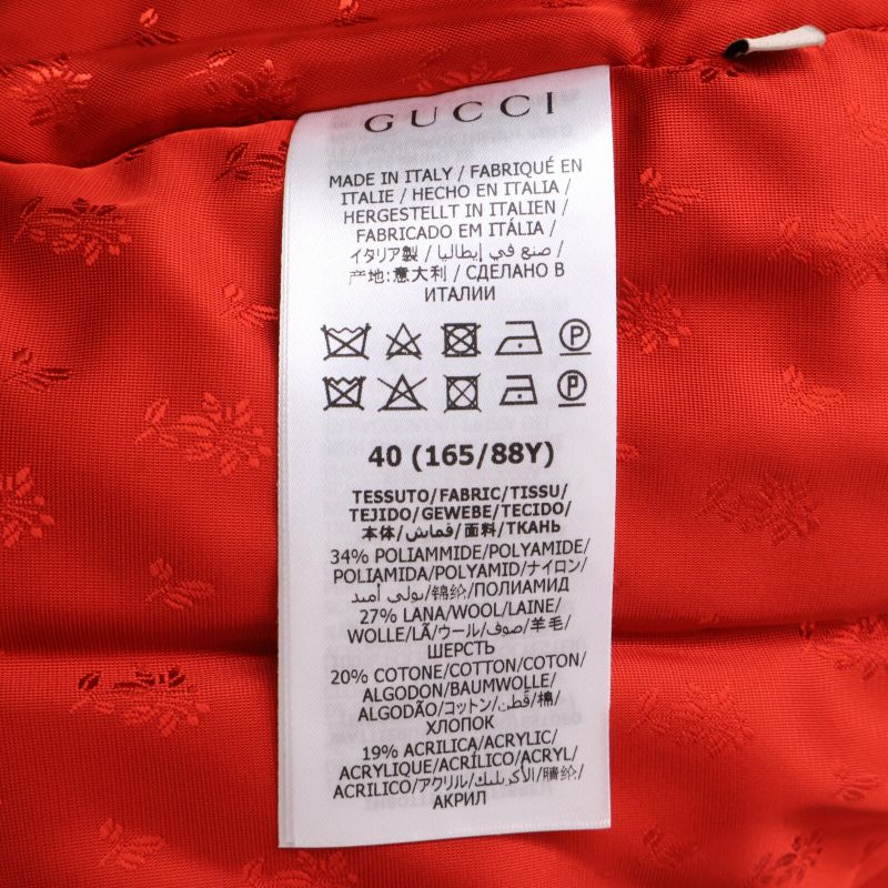 Gucci Excellent Condition Domestic Official 663281 Check Tweed Cotton Blouson 40