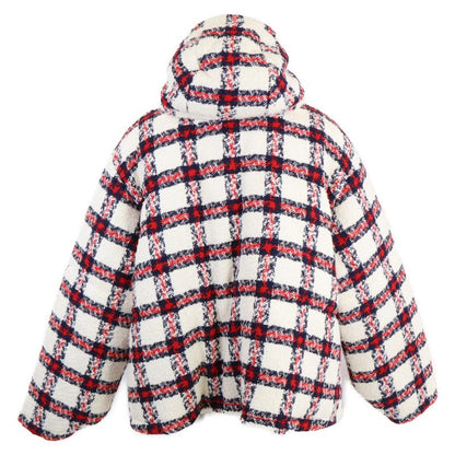 Gucci Excellent Condition Domestic Official 663281 Check Tweed Cotton Blouson 40