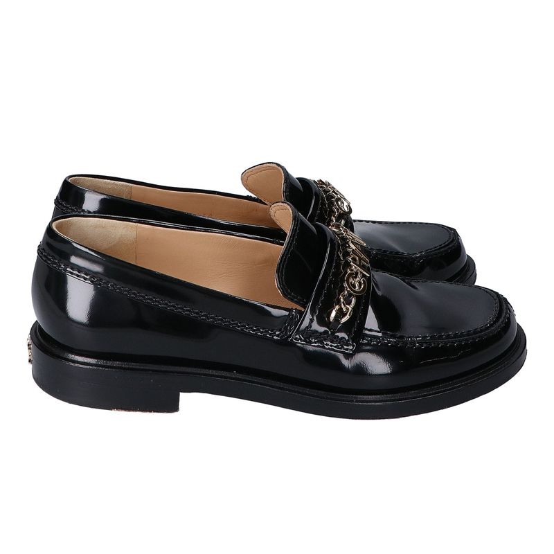 Chanel G37430 Chanel Logo & Chain Patent Loafer 37c