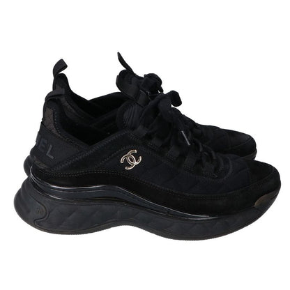 Chanel G38501 Coco Mark Matelasse Quilted Suede Sneakers 36