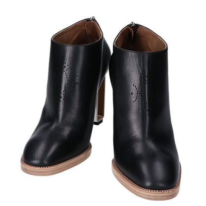 Hermes Unused Perforated Design Metal Heel Ankle Zip Booties 36 1 2