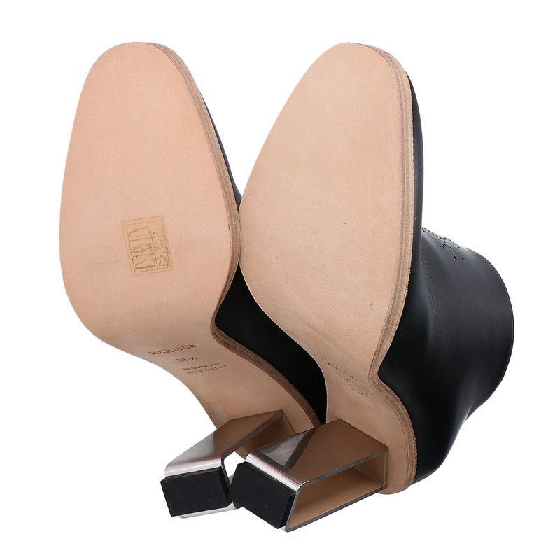 Hermes Unused Perforated Design Metal Heel Ankle Zip Booties 36 1 2