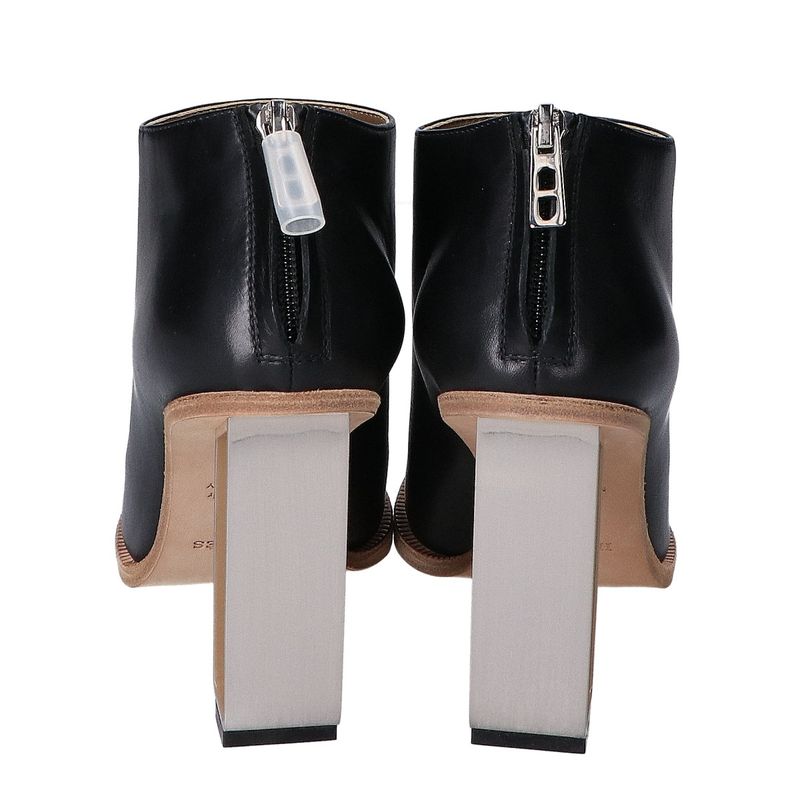 Hermes Unused Perforated Design Metal Heel Ankle Zip Booties 36 1 2