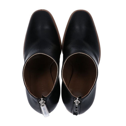 Hermes Unused Perforated Design Metal Heel Ankle Zip Booties 36 1 2