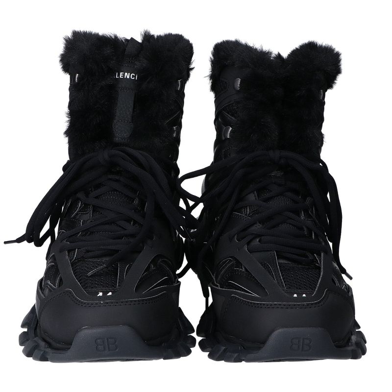 Balenciaga Black 668557w3cq2 Track Hike Fer Faux Fur Short Boots 29