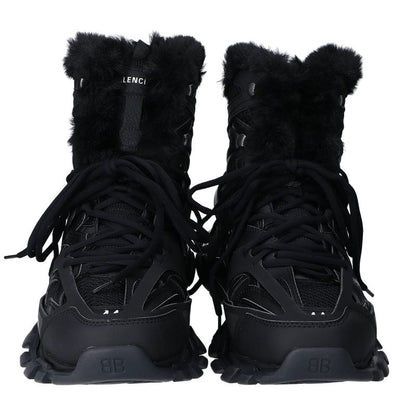 Balenciaga Black 668557w3cq2 Track Hike Fer Faux Fur Short Boots 29